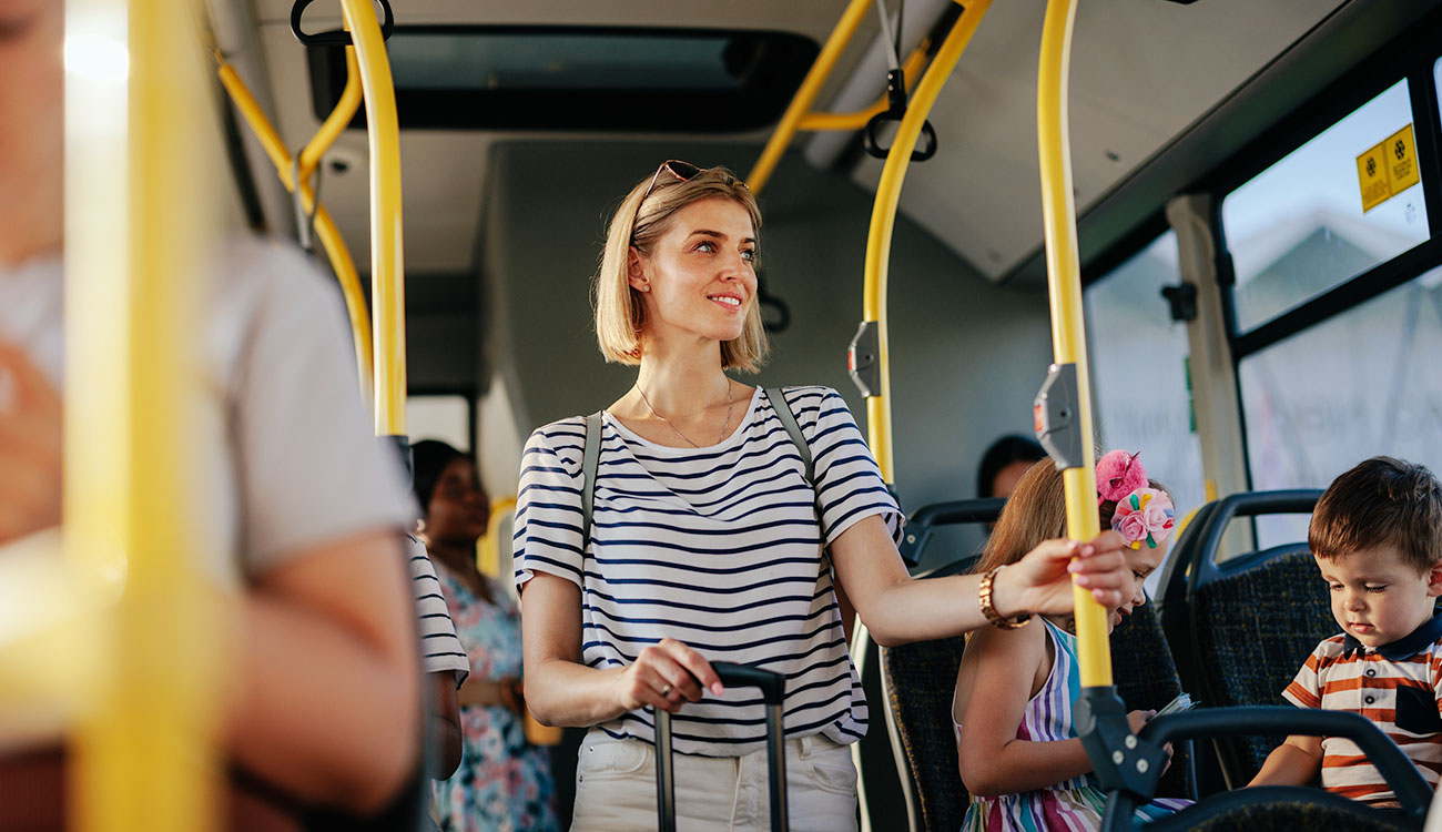 Woman Taking Translink Bus