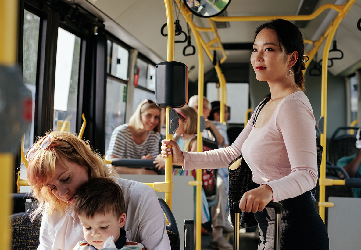 Asian Woman On Translink Bus