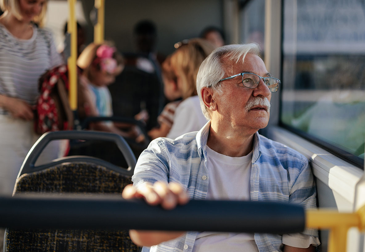 Elderly Man Riding Translink Bus